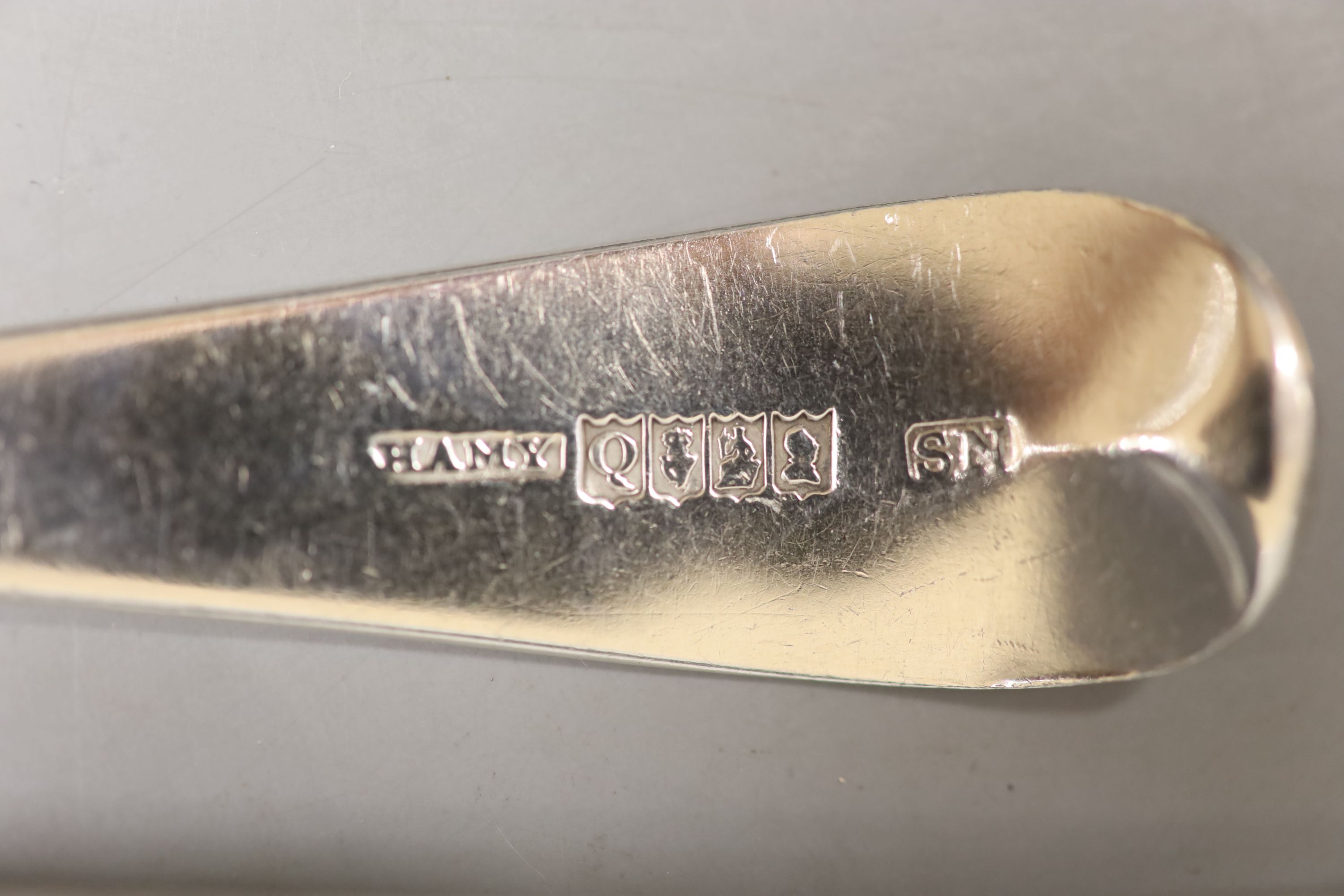Nine assorted 18th and 19th century silver table and dessert forks, various dates and makers